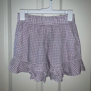 Hollister Purple Gingham High Waist Shorts